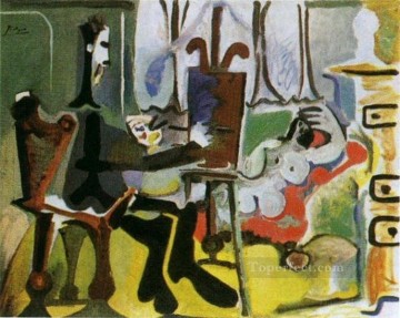 Artworks in 150 Subjects Painting - The Artist and His Model L artiste et son modele I 1963 Cubist